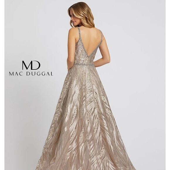 Mac Duggal Sequined and Rhinestone Ball Gown - Picture 2 of 4